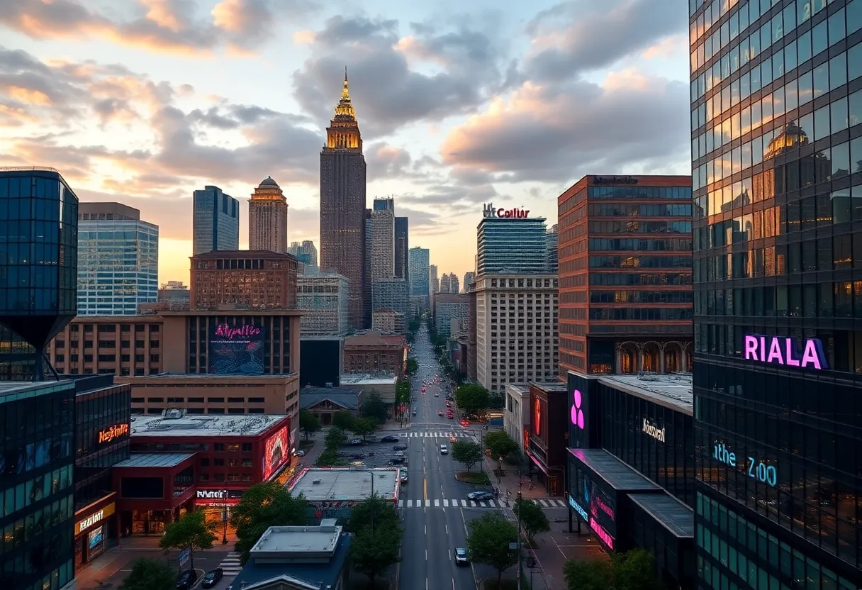 Cityscape of Atlanta showing economic activities