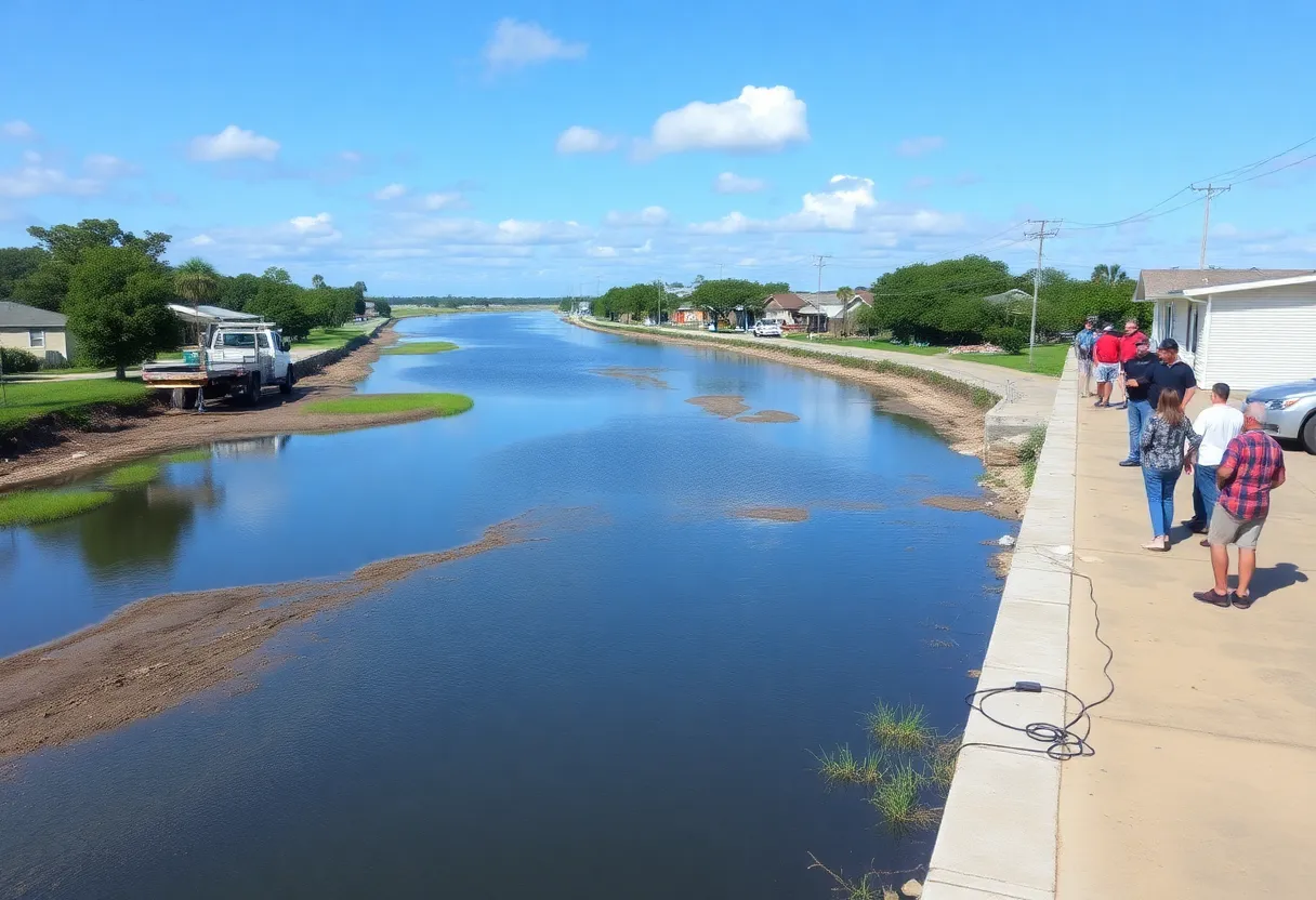 Ongoing restoration efforts of the Augusta Canal after hurricane damage.