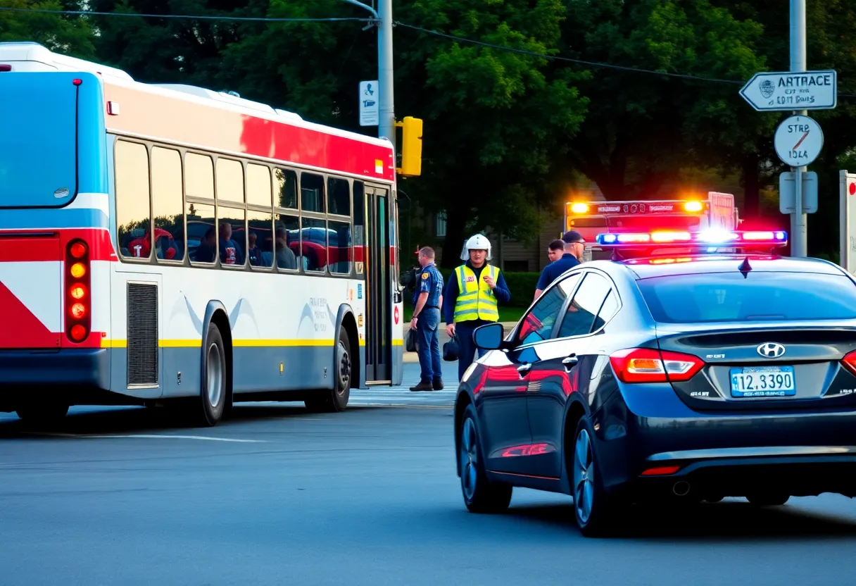 Scene of a city bus crash at an intersection in Augusta