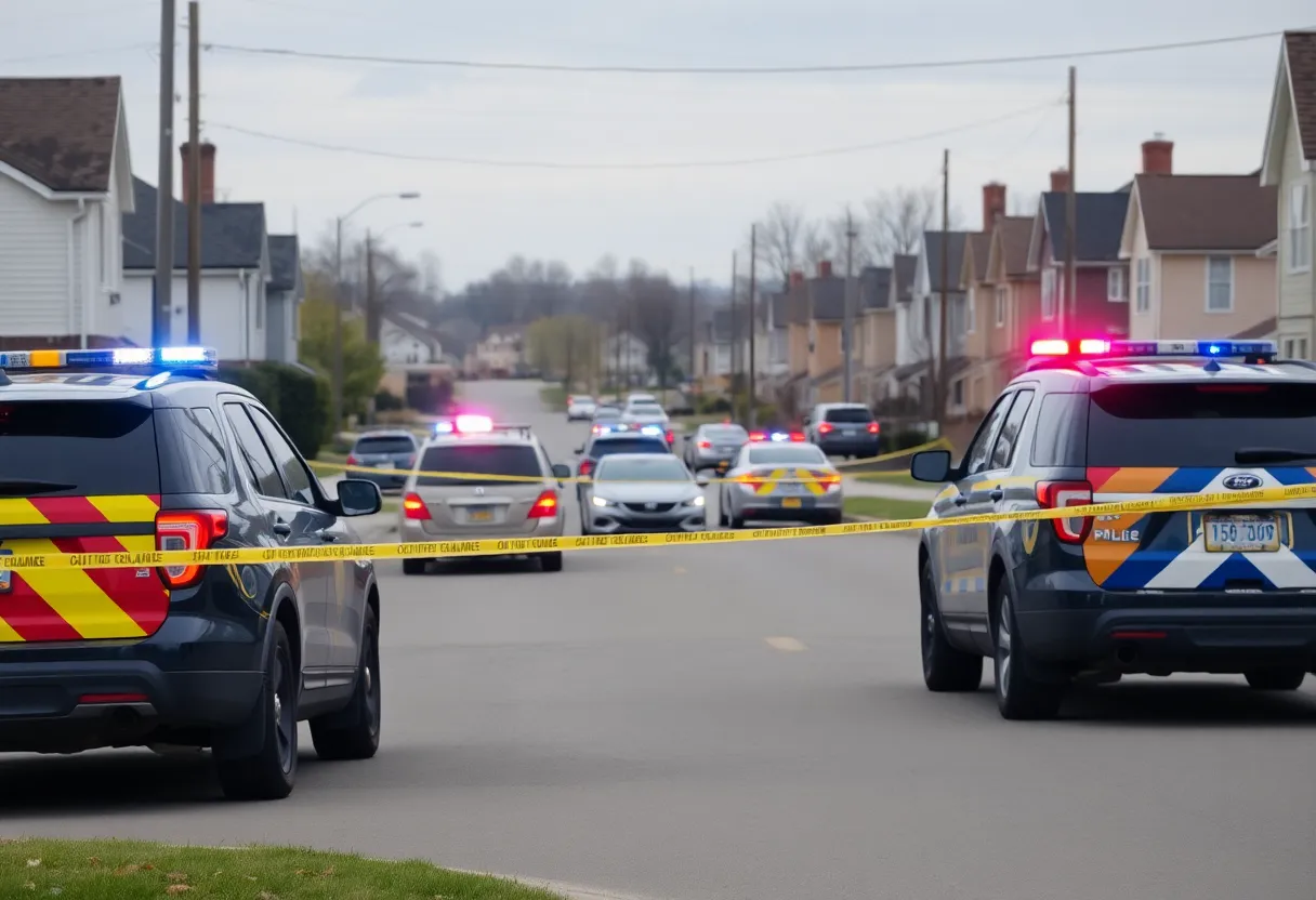 Police presence in Augusta during a search operation.