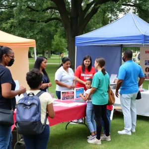 Community fair promoting awareness of sickle cell disease