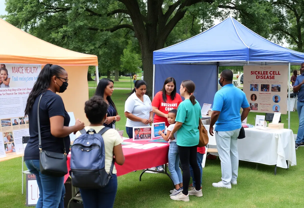Community fair promoting awareness of sickle cell disease