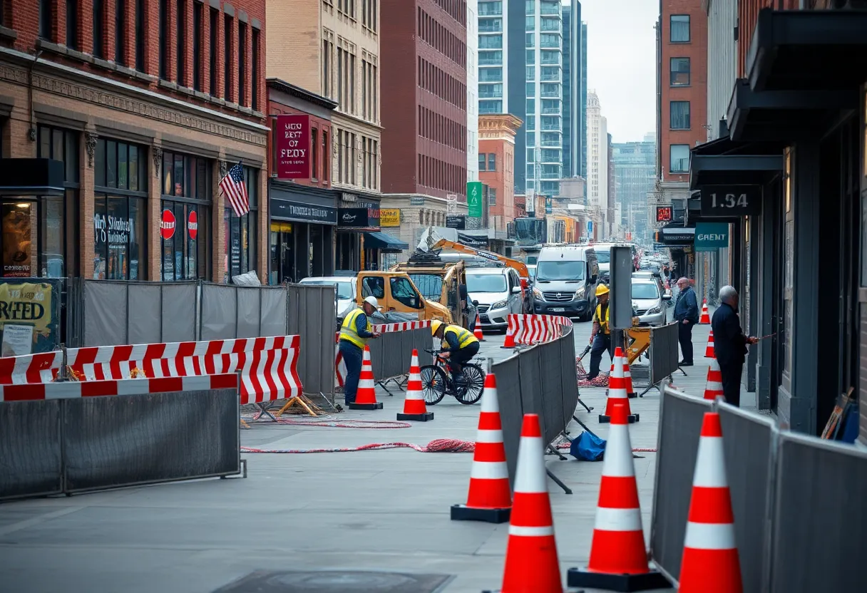 Construction in downtown Augusta affecting local businesses.
