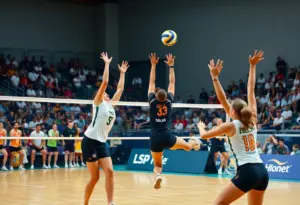 Augusta Jaguars volleyball team competing during a match