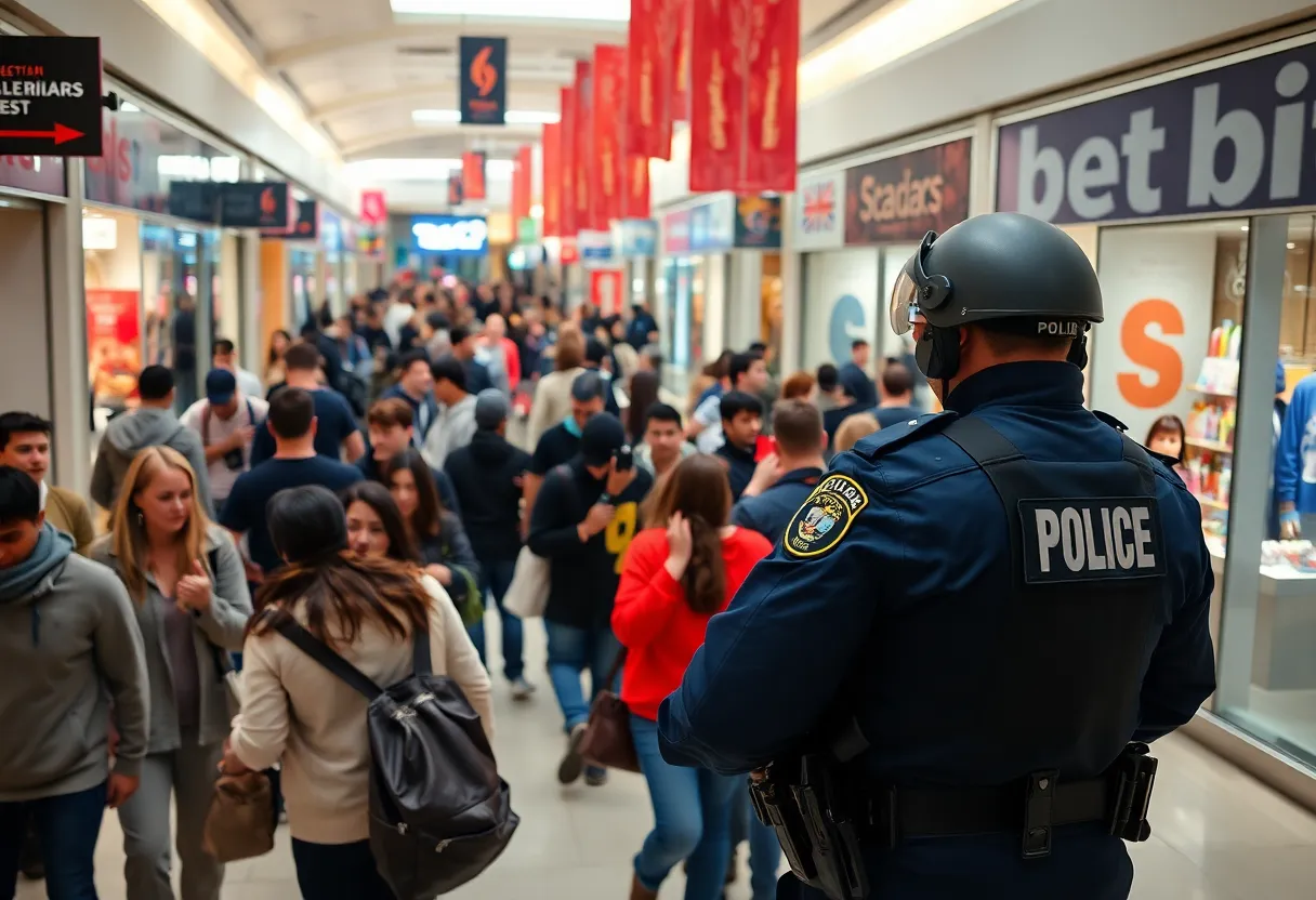 Chaos at Augusta Mall during a shooting incident