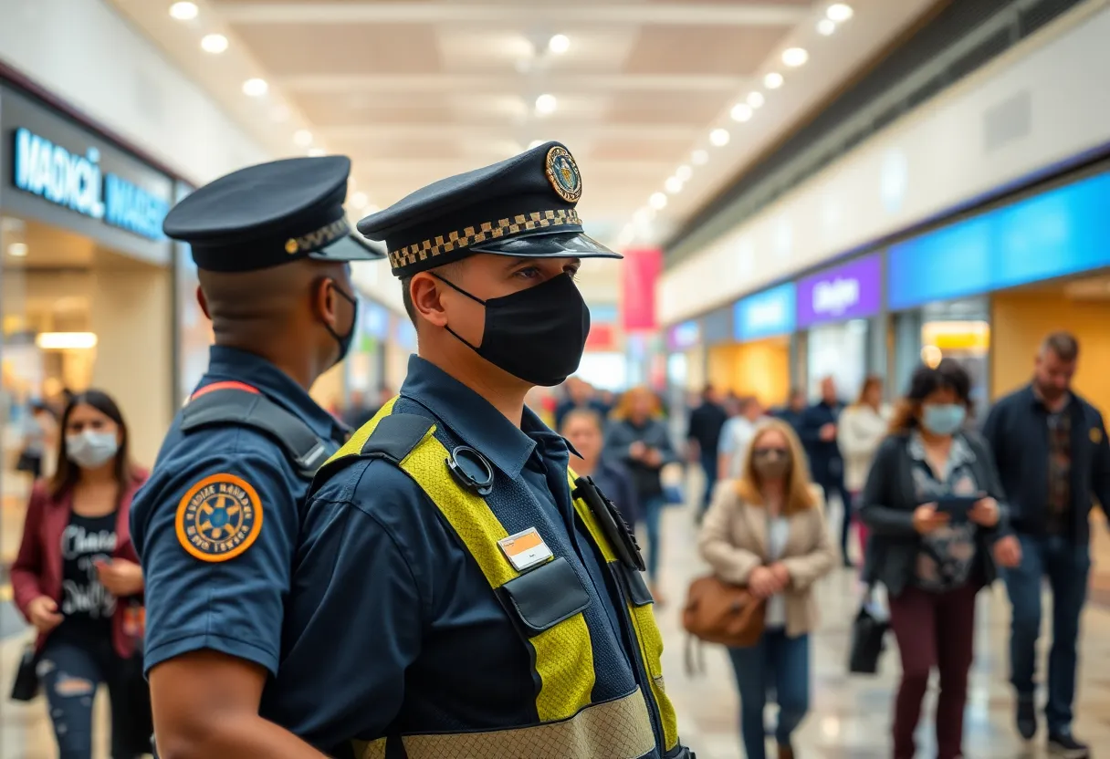Law enforcement and mall security at Augusta Mall after shooting incident
