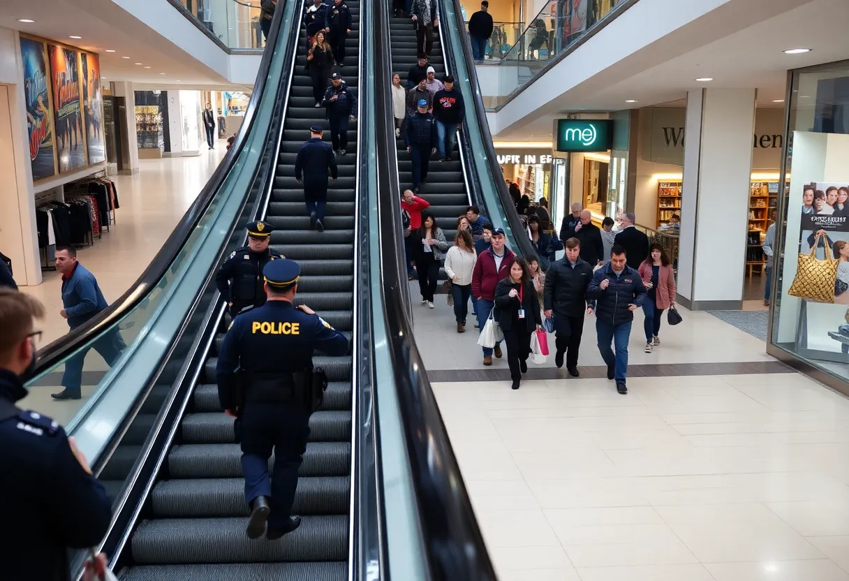 Police responding to an emergency situation at Augusta Mall