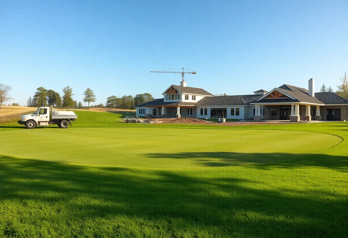 Renovation work at Augusta Municipal Golf Course showing fresh sod being laid
