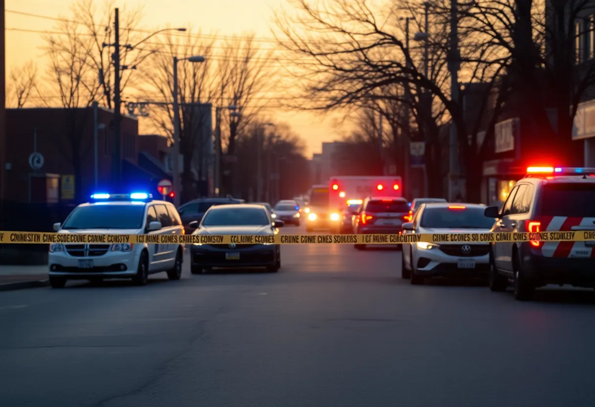 Police investigation scene on Broad Street