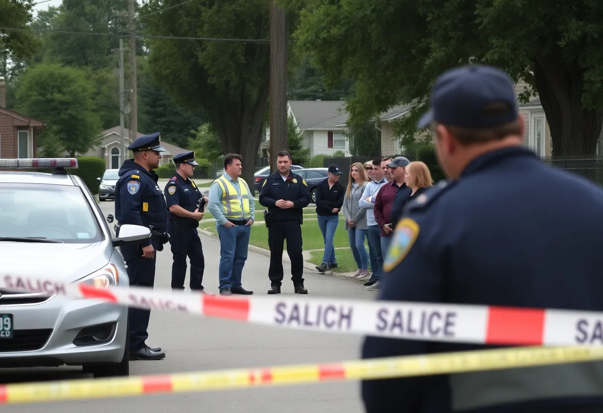 Police officers conducting a search in a residential neighborhood for an escaped convict.