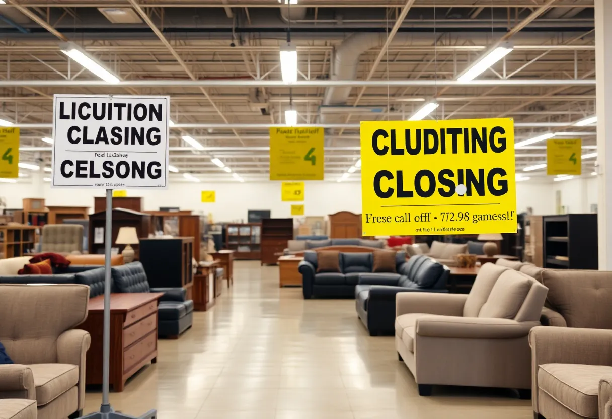 Liquidation sale at Badcock Home Furniture store