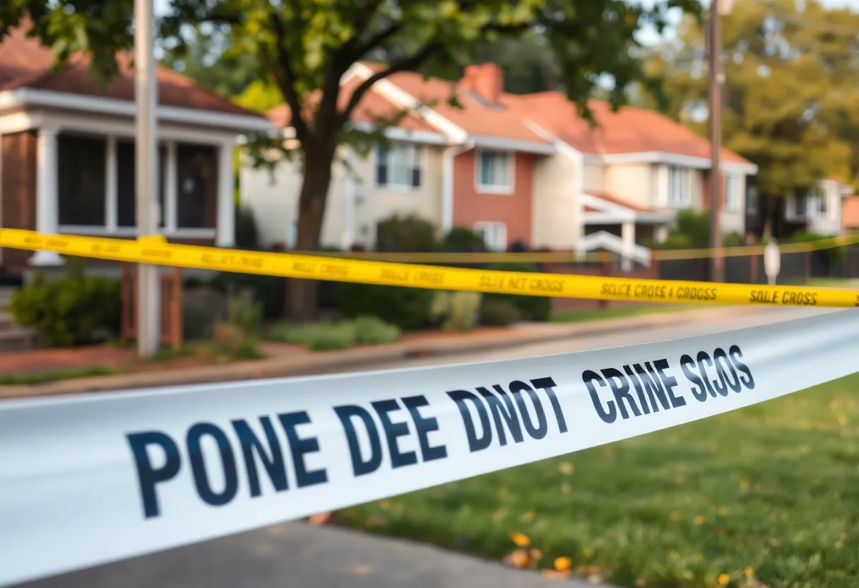 Police tape at a crime scene in Barnesville highlighting community safety issues.