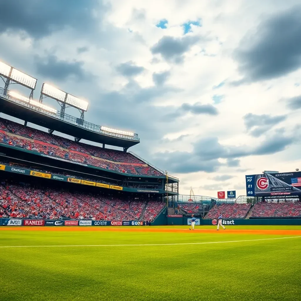 Atlanta Braves stadium with fans celebrating