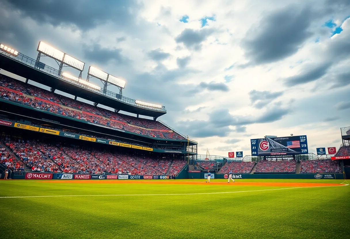 Atlanta Braves stadium with fans celebrating