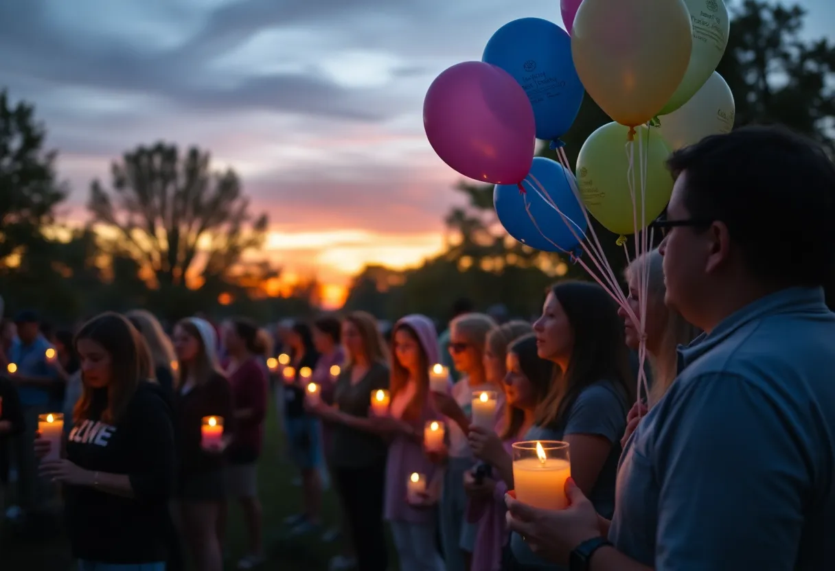 Community members gathered for a candlelight vigil in Augusta.