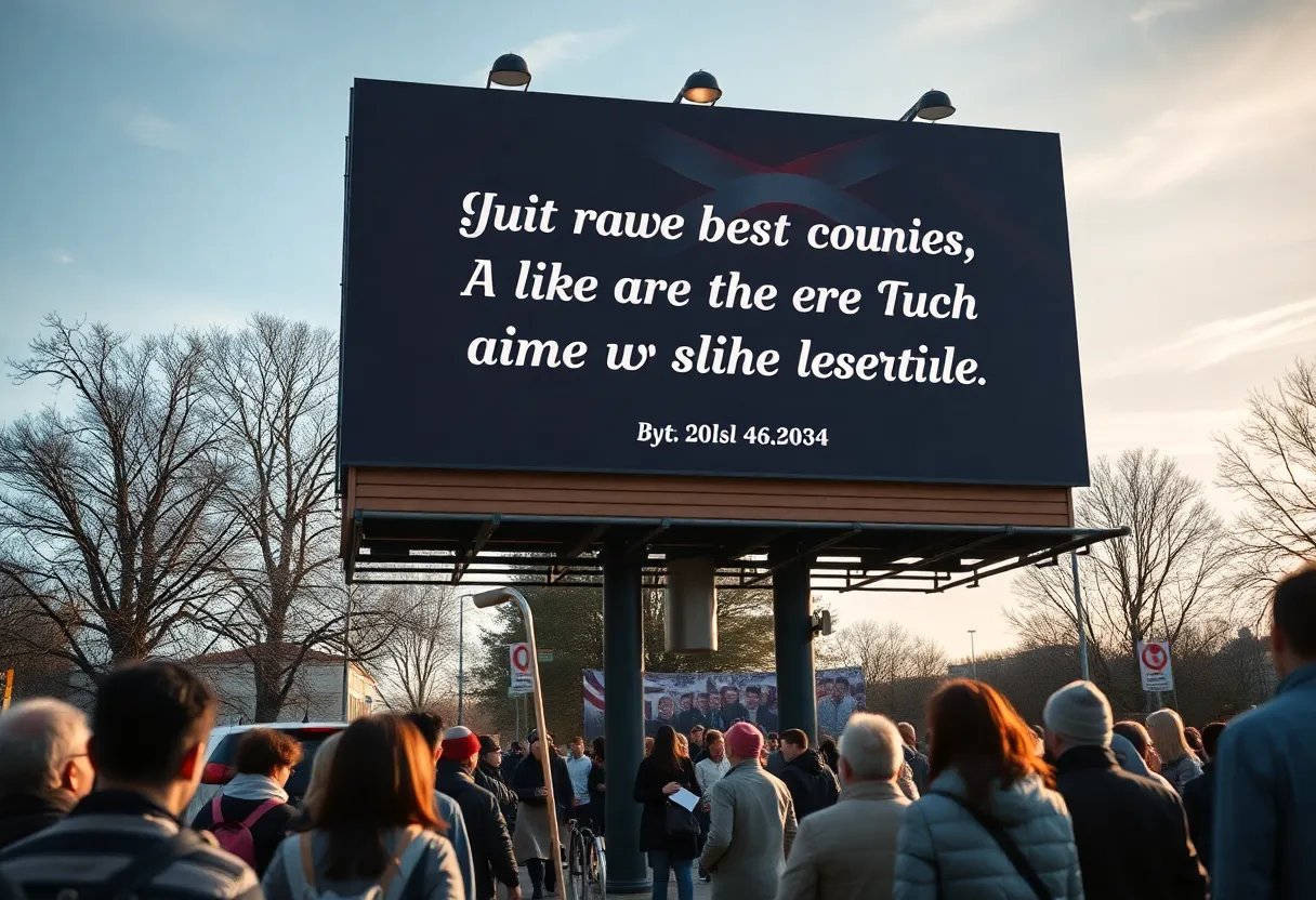 Billboard honoring Charlie Kirk in Rome, Georgia
