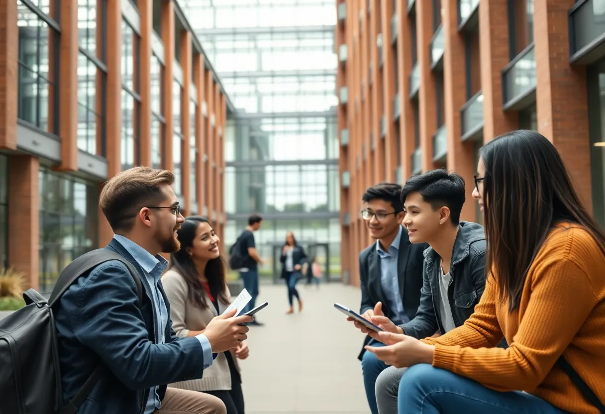 Students collaborating on financial services projects at Georgia Tech