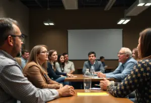 Parents and school officials at a safety forum discussing student security