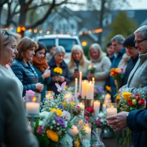 Community members gathered in remembrance
