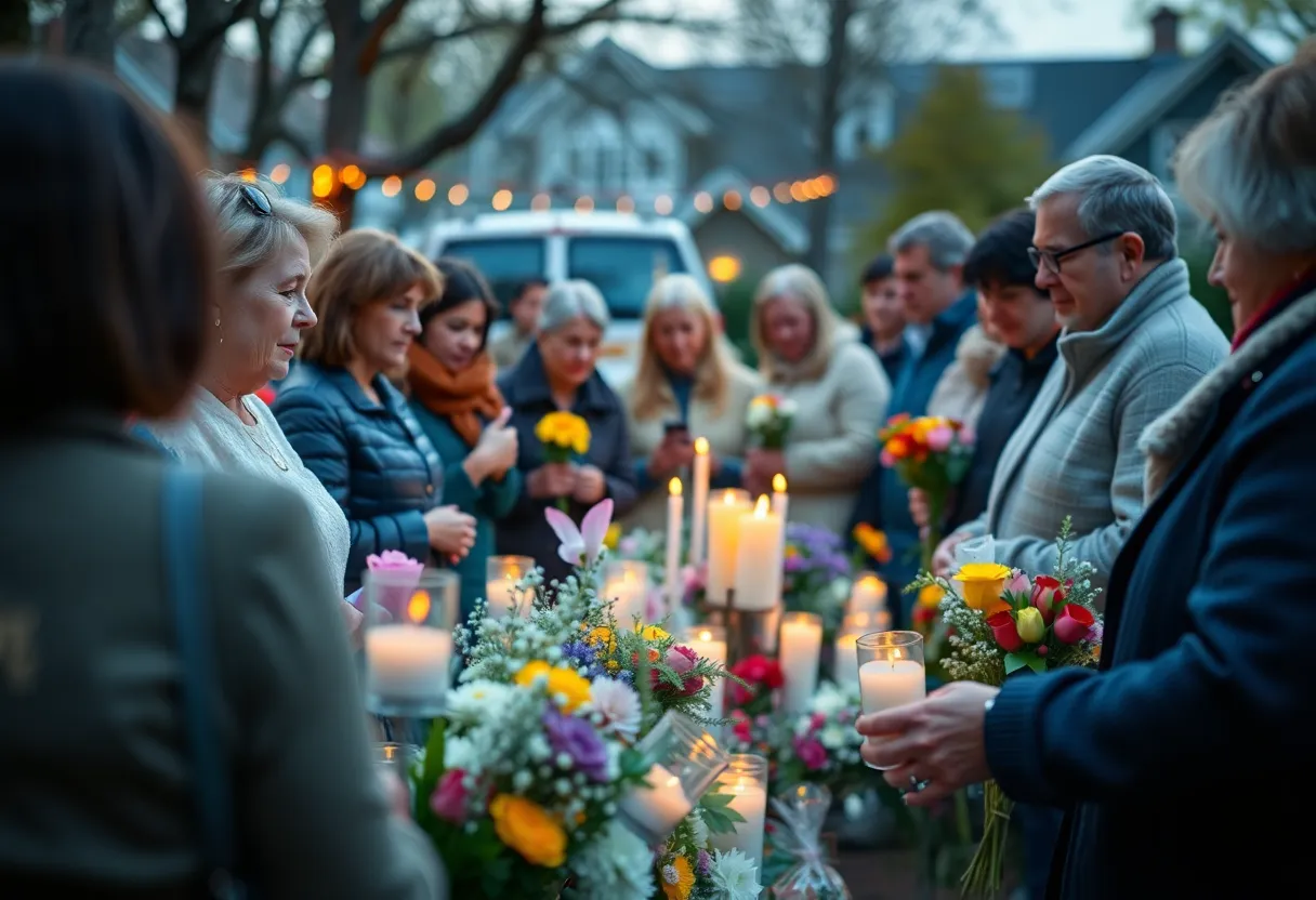 Community members gathered in remembrance
