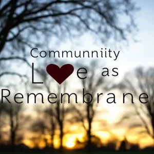 A peaceful outdoor scene symbolizing remembrance and community spirit.