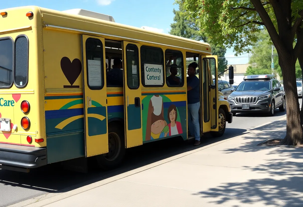 Bus providing care to homeless individuals in Augusta