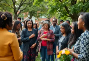 Community members gather to honor educator and leader Lana Joyce Rahn.