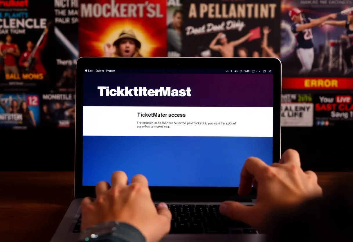 Screenshot of a user encountering Error 401 Not Allowed on TicketMaster