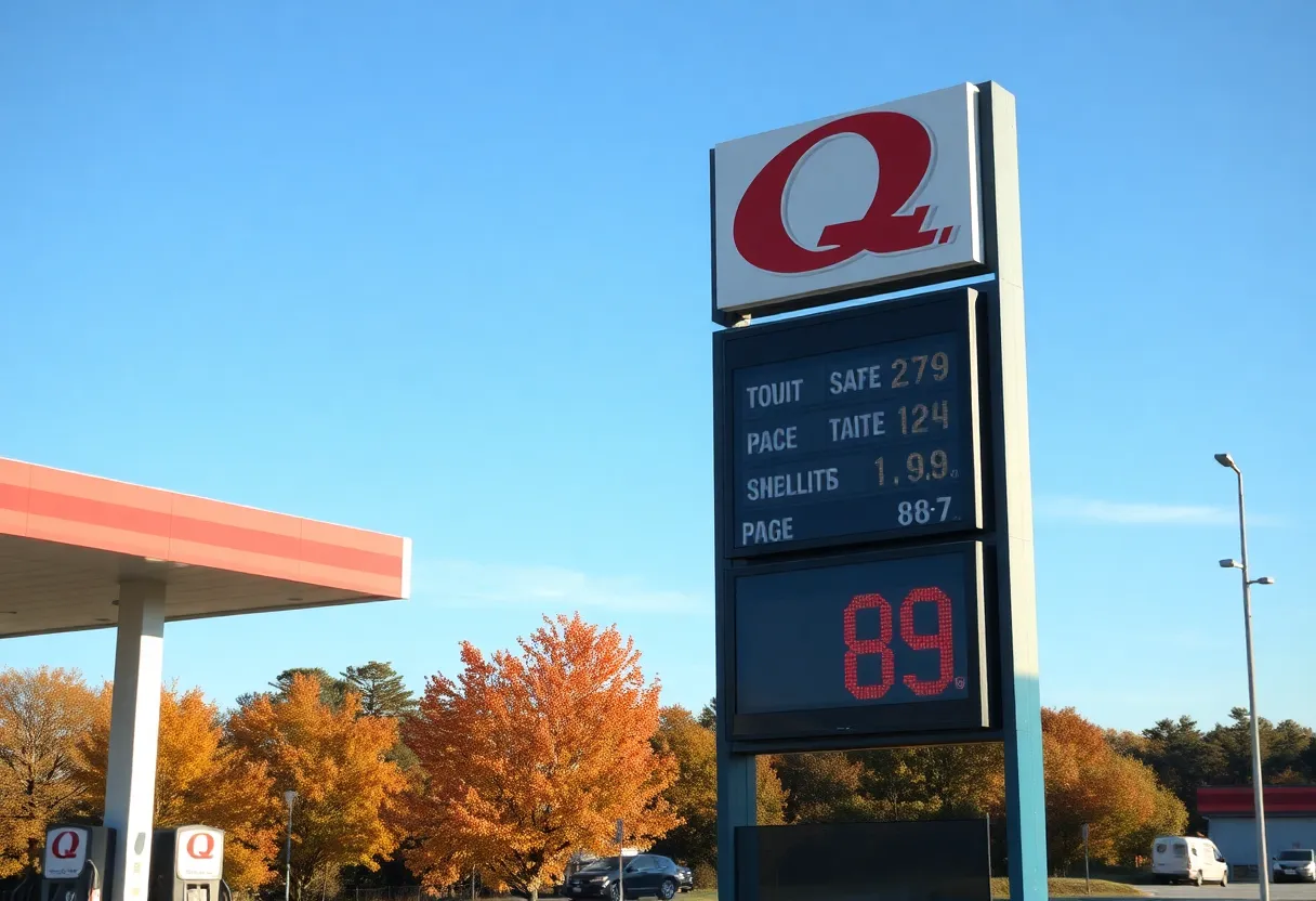 Gas station in Georgia showing a price of $2.89 per gallon