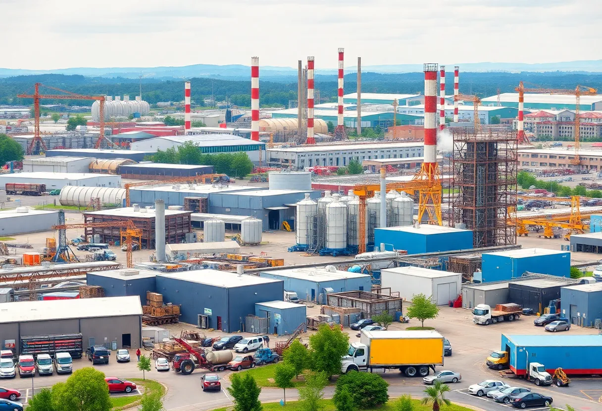 View of an industrial area in Georgia with businesses and a skilled workforce.