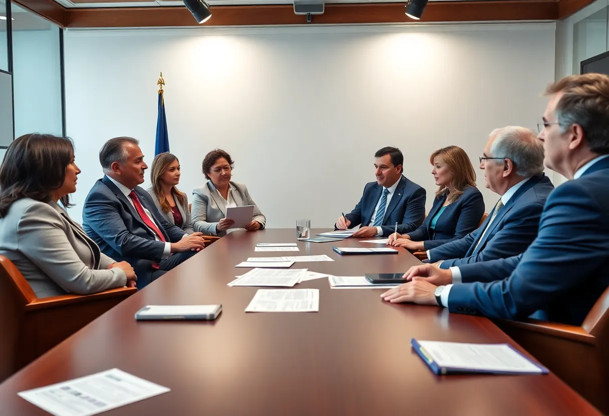 Group of politicians discussing fundraising in Georgia