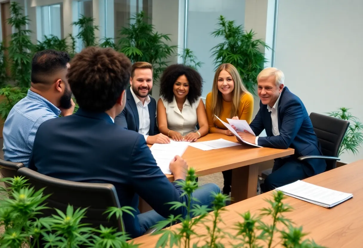 Committee members discussing cannabis regulations in a meeting