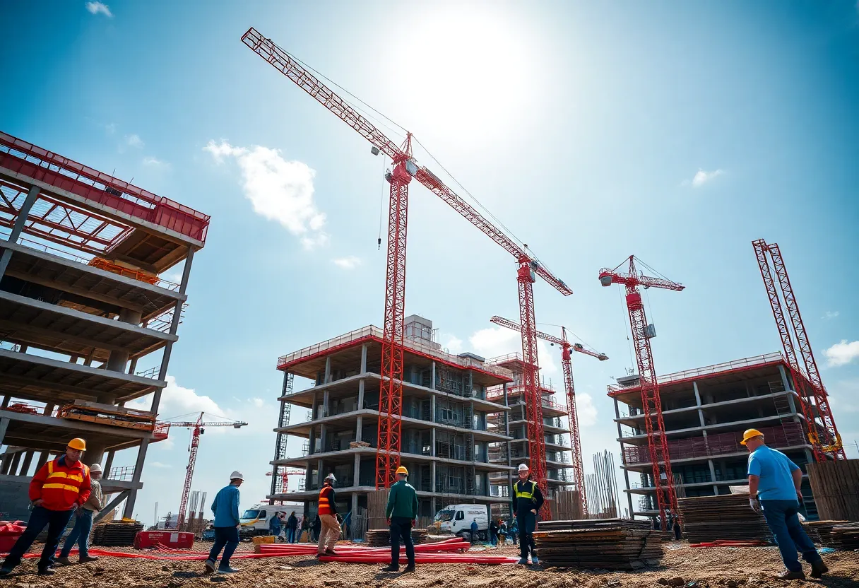 Construction site in Georgia showcasing activity and teamwork.