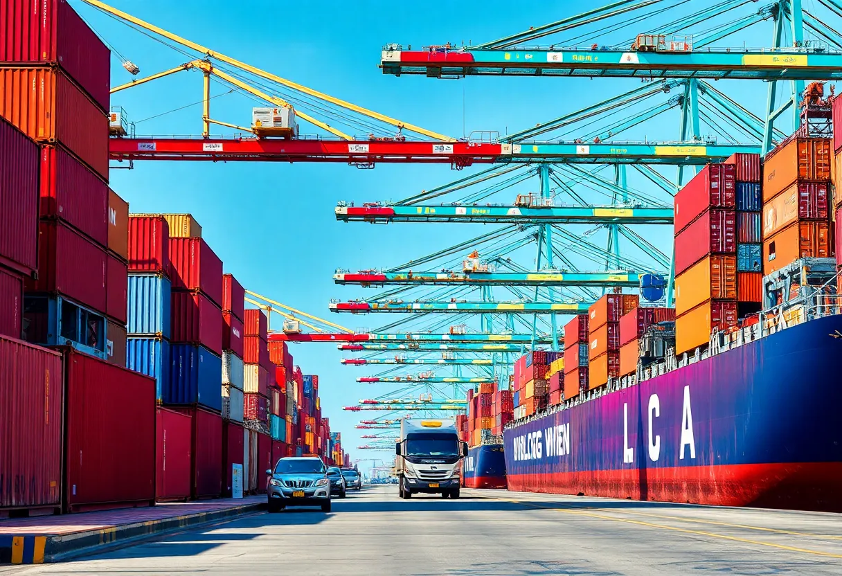 Cargo containers at Georgia port during US-China trade tensions