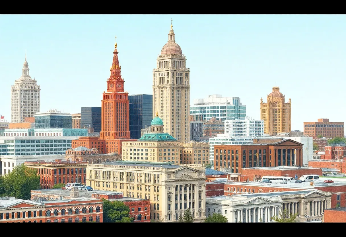 Illustration of Georgia's public buildings and redevelopment projects