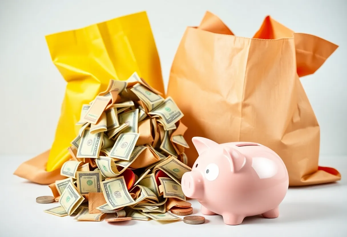 Illustration depicting the financial challenges of Georgia's SNAP program.