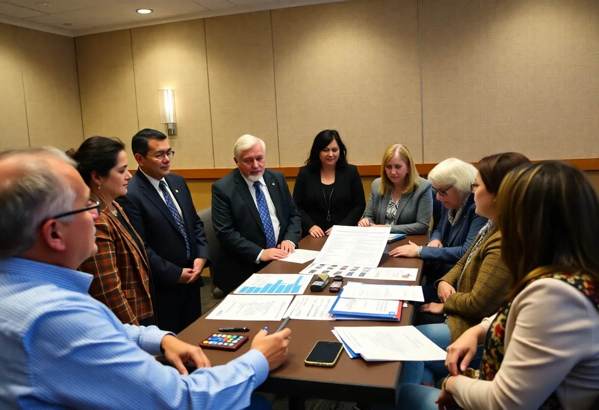 Meeting of state leaders discussing voting processes