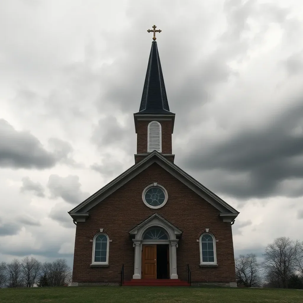 Conceptual image representing allegations of fraud in a church setting.