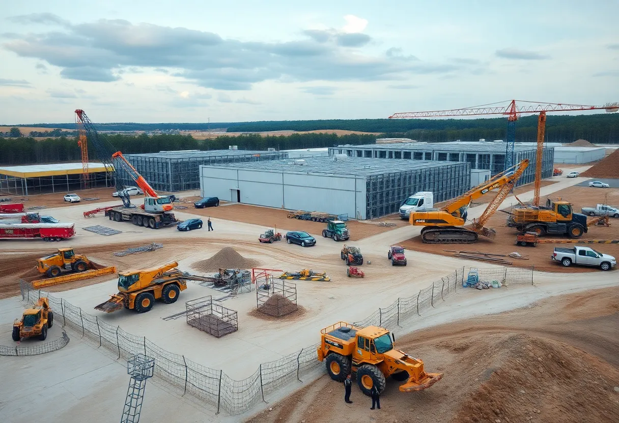 Construction site of Hyundai's battery plant in Georgia under delay.