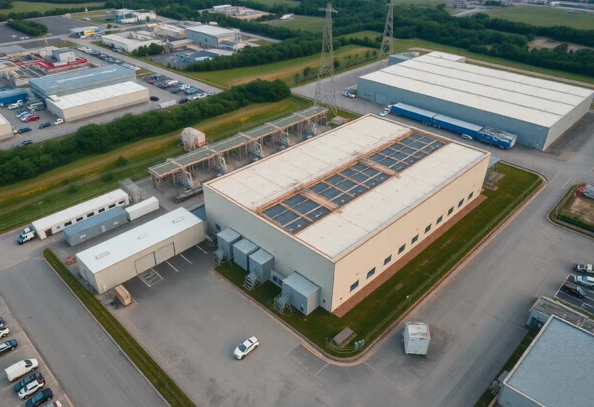 Aerial view of Hyundai's LG battery manufacturing facility in Georgia.