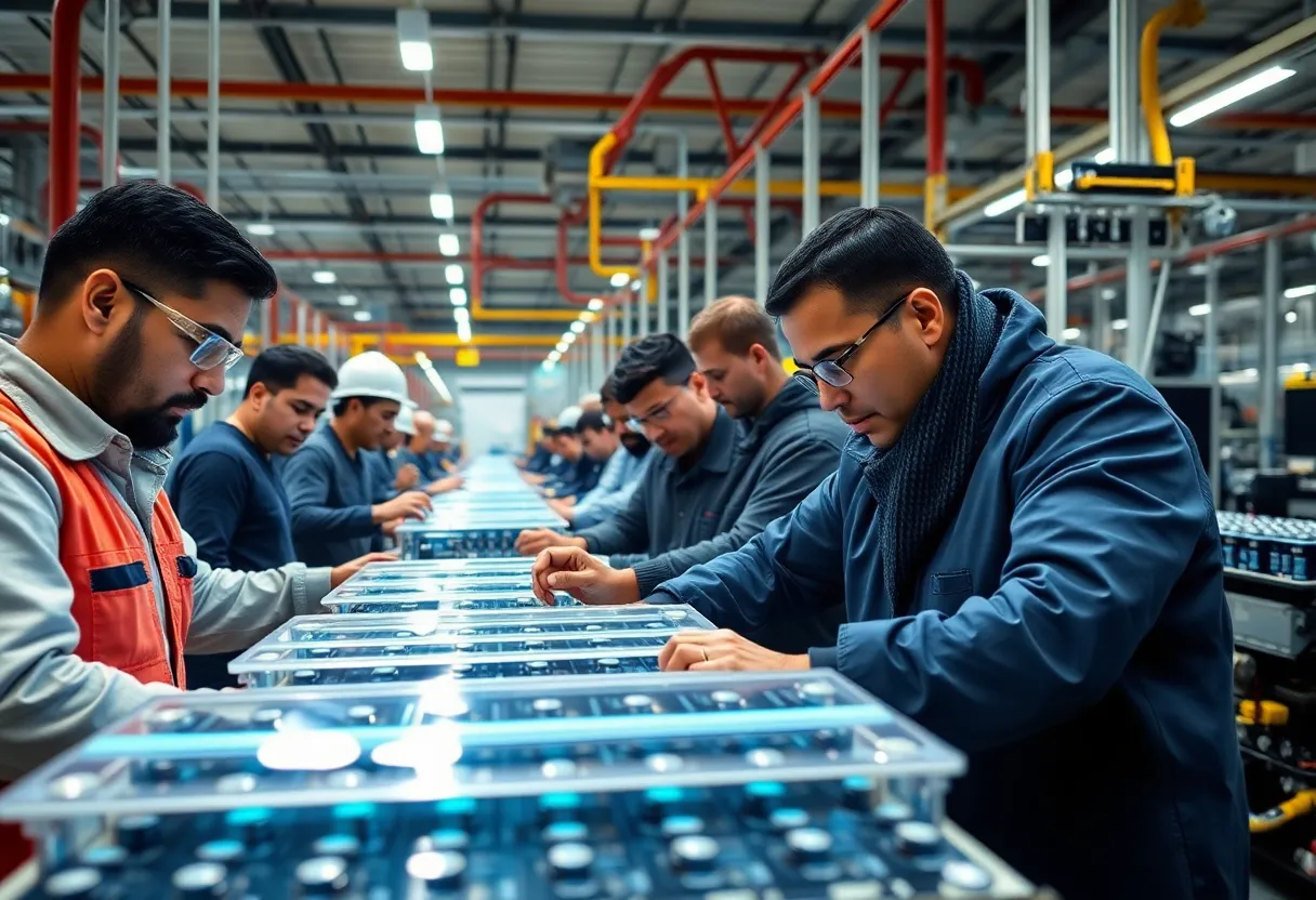 Workers collaborating at Hyundai Battery Plant