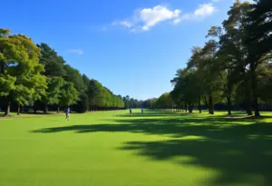 Liberty University Golf Team competing at a scenic golf course