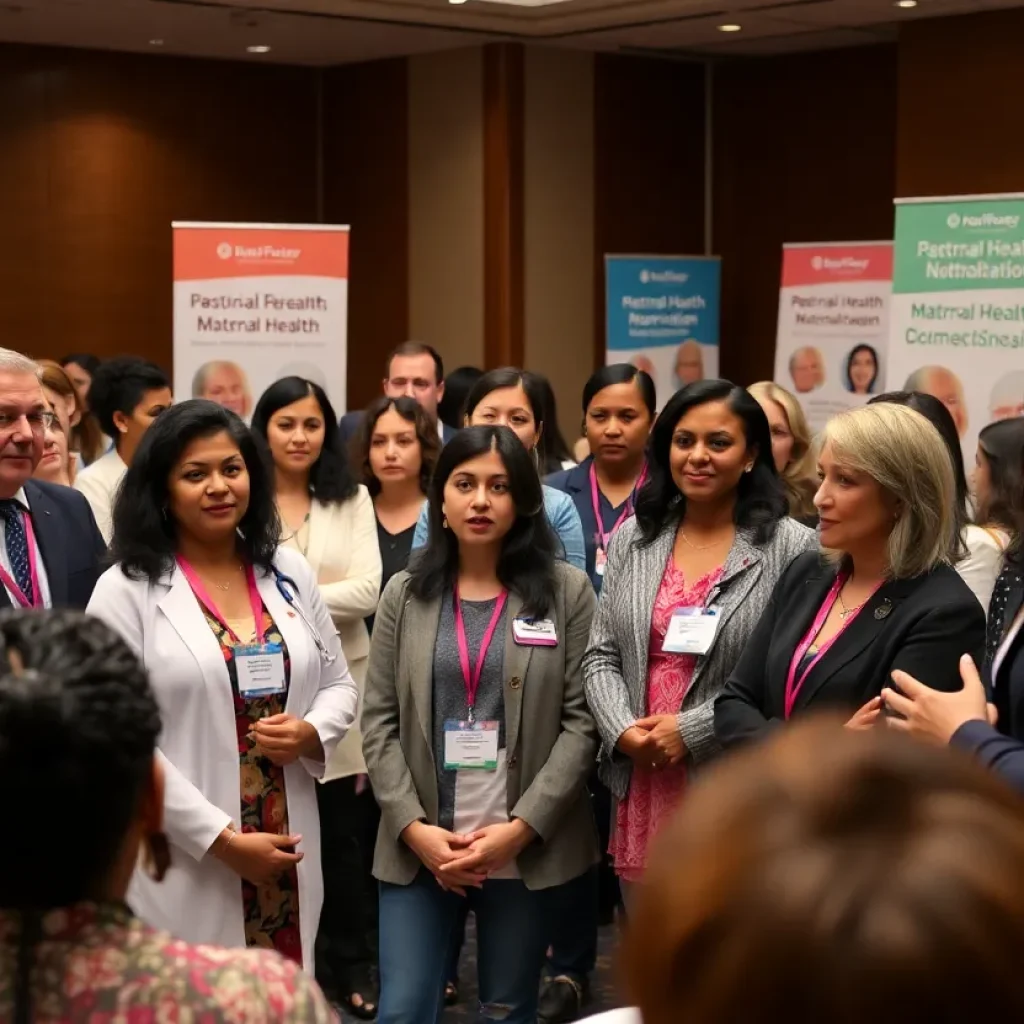 Panel of experts discussing maternal health at a summit