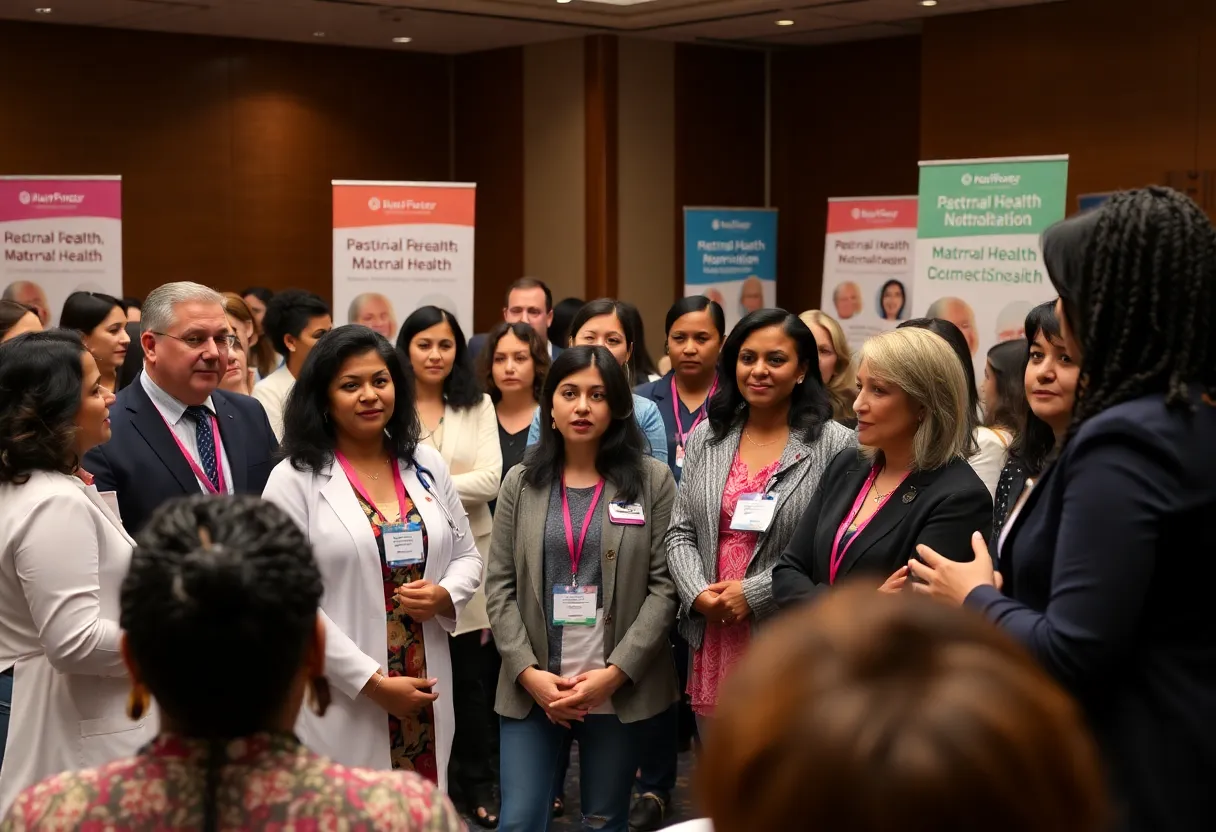 Panel of experts discussing maternal health at a summit