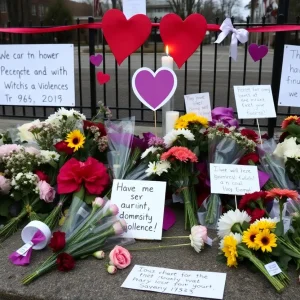 A memorial site honoring victims of a double homicide in Augusta.