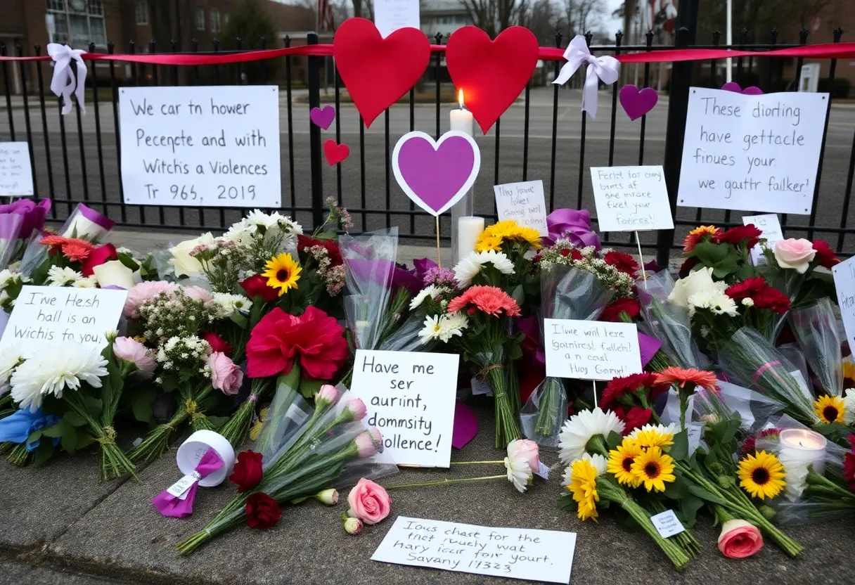 A memorial site honoring victims of a double homicide in Augusta.