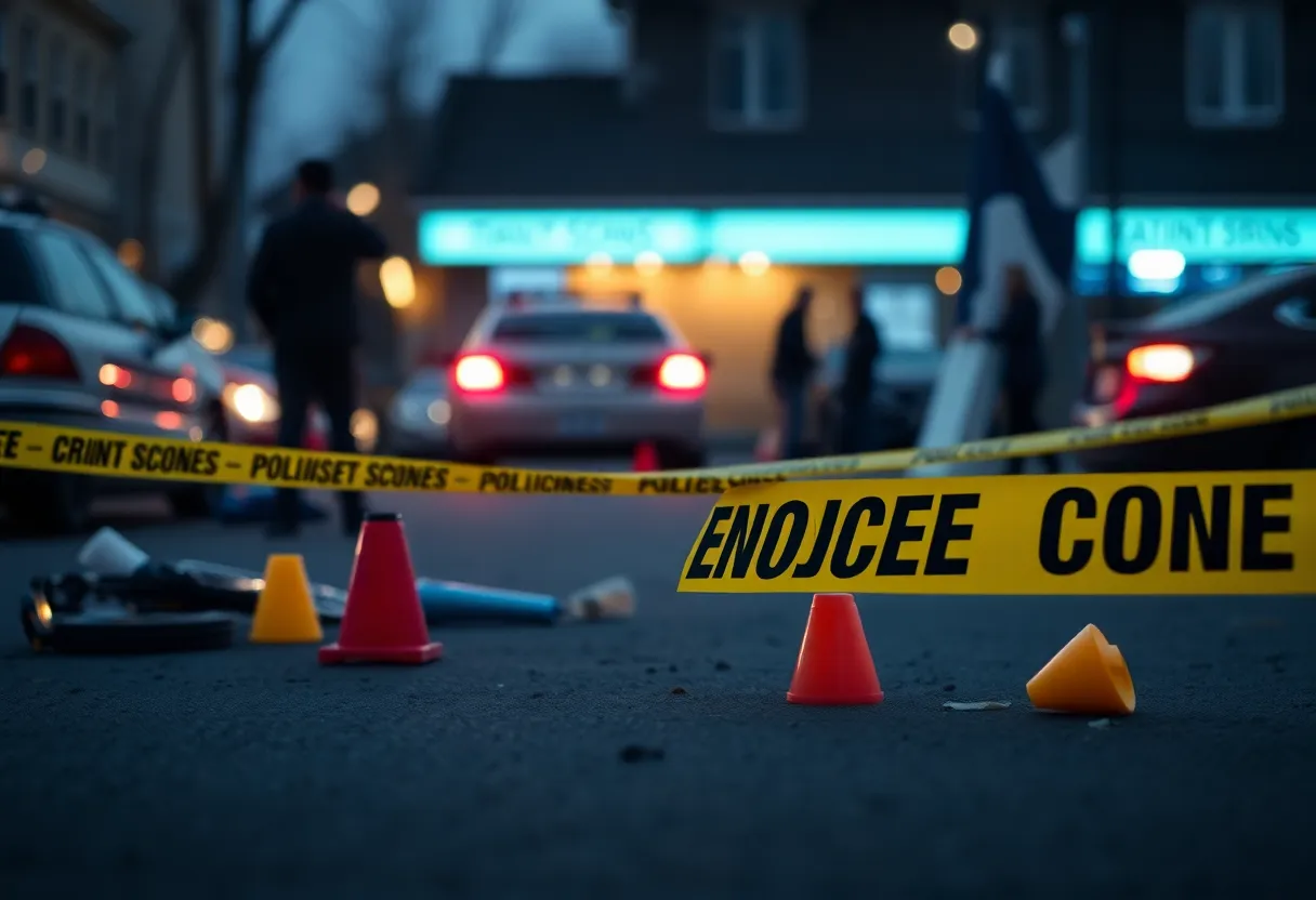 Forensic investigation at a crime scene
