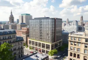 Conceptual image of a new hotel design in Augusta's Historic District