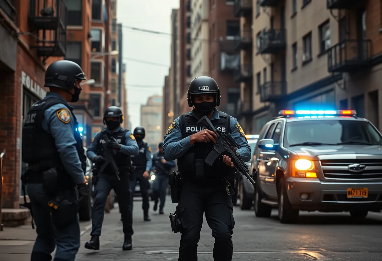 Law enforcement officers executing a fugitive capture operation in Georgia