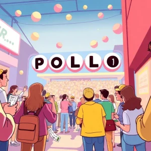 People purchasing Powerball lottery tickets